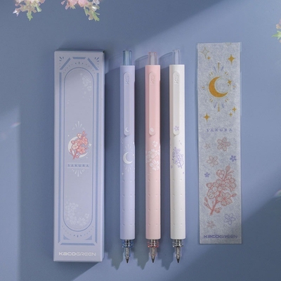 High Appearance Agriculture Roadside Night Sakura Neutral Pen 3 Pack for Office Gift