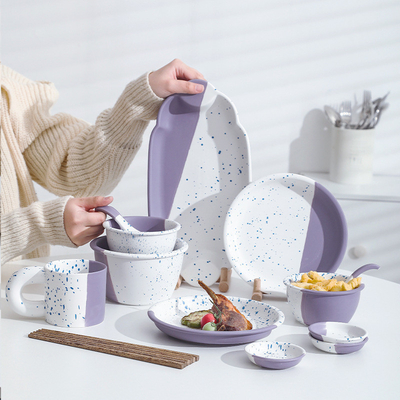 Office Products Romantic Star River Ceramic Tableware Gift Set for One Person High Aesthetic Design