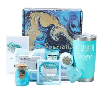 Silk Screen Printing Handheld Gift Set with Aromatherapy Candle and Soaking Bath Ball