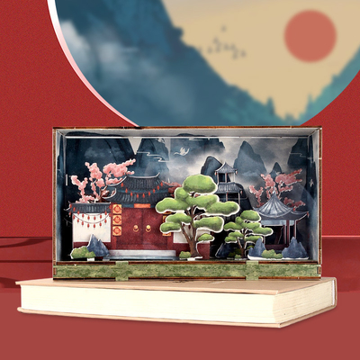Silk Screen Printing Techniques Chinese Style Wooden Night Lantern for Easter Decoration