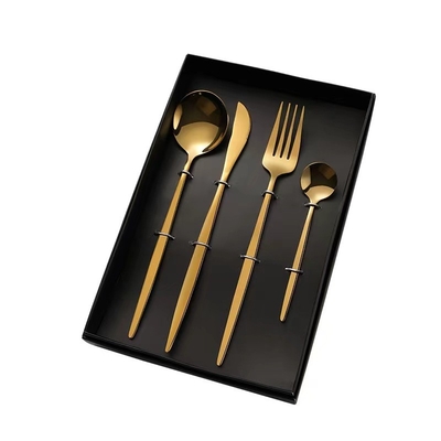 High Aesthetic Value Rust Steel Tableware Set of 4 Pieces Color Printing Novelty Gifts
