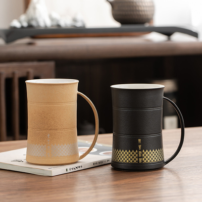 Guofeng Ceramic Water Cup Combination Customer's Logo Printing Techniques for Graphics