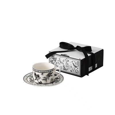 Add a Pop of Color to Your Gifts with this French Retro Style Coffee Cup and Plate Set