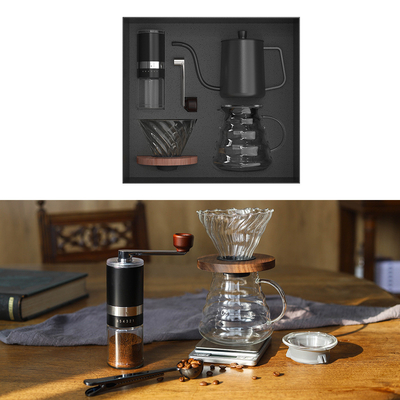 Coffee Utensils Set of Four for Agriculture Hand Brewed Pot Grinder Funnel Sharing Cup