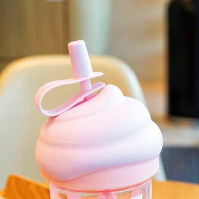 Ice Cream Straw Cup Creative Trend Large Capacity Water Cup for Employee Appreciation