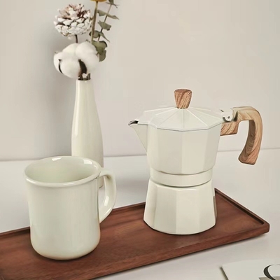 Silk Screen Printing Coffee Gift Box with Mocha Pot Six Piece Set and Hand Grinder
