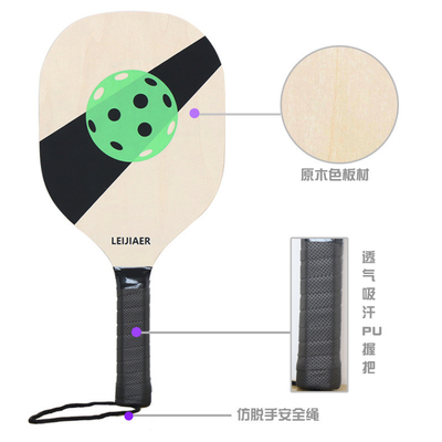 2 Wood Colored Pik Racquets and 2 Pik Balls Essential for Promoting Your Office