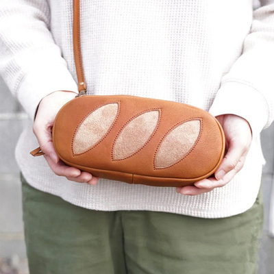 April Fool's Day Texture Makeup Storage Bag Cute Small Bread Crossbody Bag for Activities