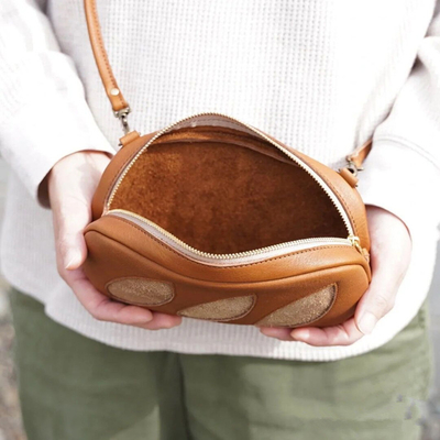 April Fool's Day Texture Makeup Storage Bag Cute Small Bread Crossbody Bag for Activities