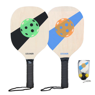 2 Wood Colored Pik Racquets and 2 Pik Balls Essential for Promoting Your Office