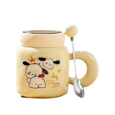 Silk Screen Printed Mug Set Ceramic Colorful Graphics Design Perfect for Any Occasion