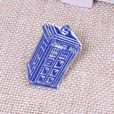 Plastic Bottle Opener Keychain Blue House Gift Pendant DIY Accessories Metal Keychain