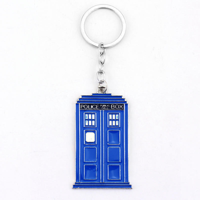 Plastic Bottle Opener Keychain Blue House Gift Pendant DIY Accessories Metal Keychain