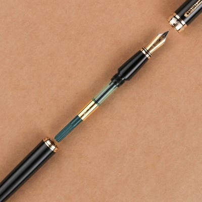 Business Gift Metal Fountain Ink Pen with Custom Logo and 1 Color Graphics Printing