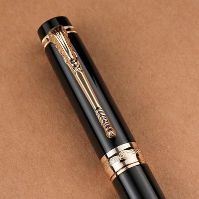 Business Gift Metal Fountain Ink Pen with Custom Logo and 1 Color Graphics Printing