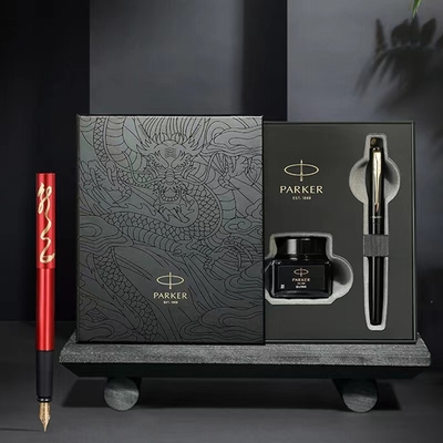 Smooth Writing Gold Clip Ink Pen for Business Gift Box Black Red Special Edition