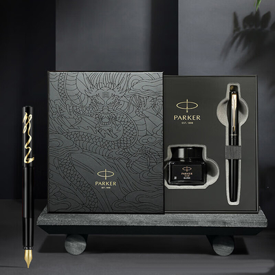 Smooth Writing Gold Clip Ink Pen for Business Gift Box Black Red Special Edition