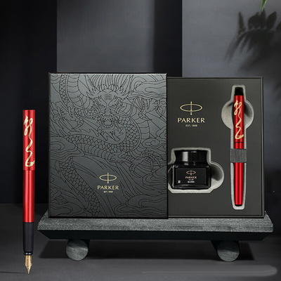 Smooth Writing Gold Clip Ink Pen for Business Gift Box Black Red Special Edition