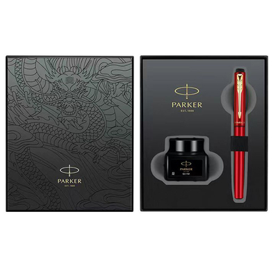 Smooth Writing Gold Clip Ink Pen for Business Gift Box Black Red Special Edition