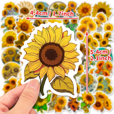 Creative Sunflower Puffy Stickers for Children's Stationery Box Decoration Map No. 0202