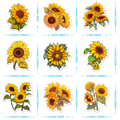 Creative Sunflower Puffy Stickers for Children's Stationery Box Decoration Map No. 0202