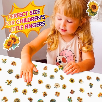 Creative Sunflower Puffy Stickers for Children's Stationery Box Decoration Map No. 0202