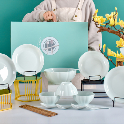 Nordic Minimalist Ceramic Tableware Gift Box Ideal for Graphic Design 1 Color Printing