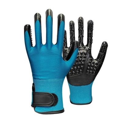 Pet Hair Removal Gloves with Metal Tips Blue Massage Clean and Remove Floating Hair