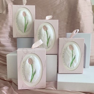 Ins Style Tulip Towel Unique Women's Day Souvenir for Agriculture Enthusiasts on Year