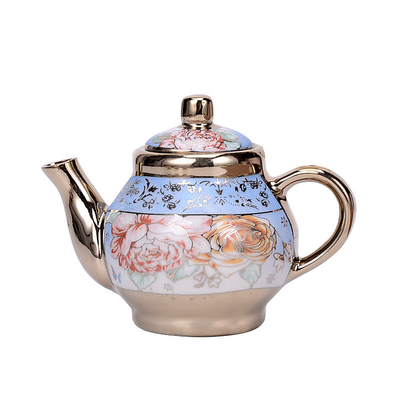 Silk Screen Printed Ceramic Set European Style with Gold-plated Coffee Cup and Dish