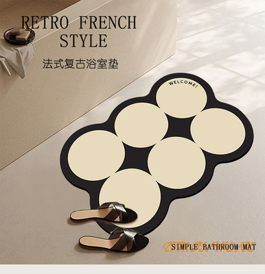 Stylish and Practical French Vintage Bathroom Foot Mats for Back to School / Graduation