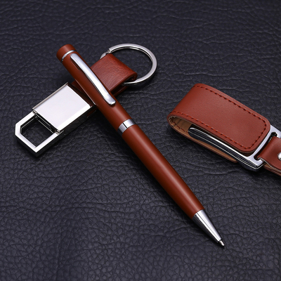 UV Printing Commemorative Souvenir Gift Creative Keychain USB Drive Signature Pen Set