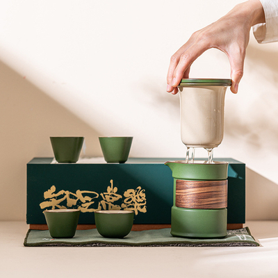 Presentation Gift Set Customer's Logo Tea Set Teapot Master Cup Tea Cup*3 Tea Towel*1