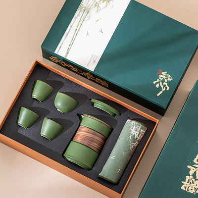 Presentation Gift Set Customer's Logo Tea Set Teapot Master Cup Tea Cup*3 Tea Towel*1