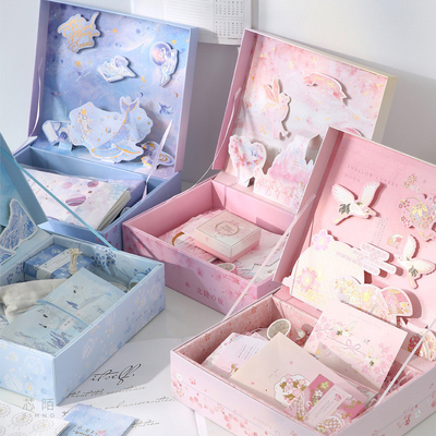 Blue Cartoon 3D Gift Box Set Ideal for Student Prizes and Giveaways Featuring Cute Design