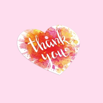 Heart-Shaped Perforated Thank You Card on English Copperplate Paper for Gift Packaging