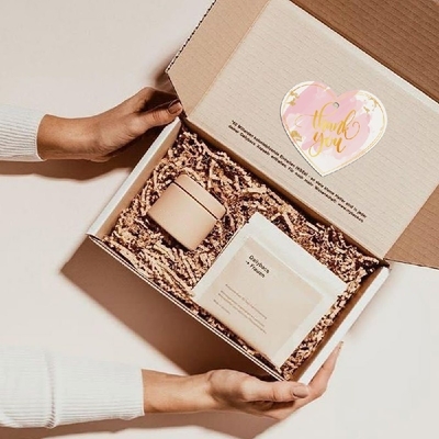 Heart-Shaped Perforated Thank You Card on English Copperplate Paper for Gift Packaging
