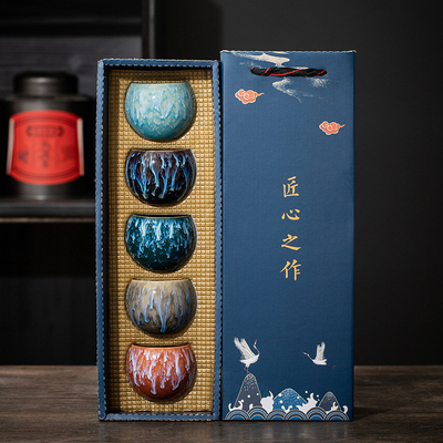 Kiln Change Master Cup Tea Cup Set for Corporate Gifting Customized Size and Shape