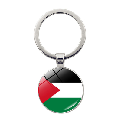Zinc Alloy Metal National Flag Keychain Pendant Crystal Keyring Jewelry Map Hot Trend