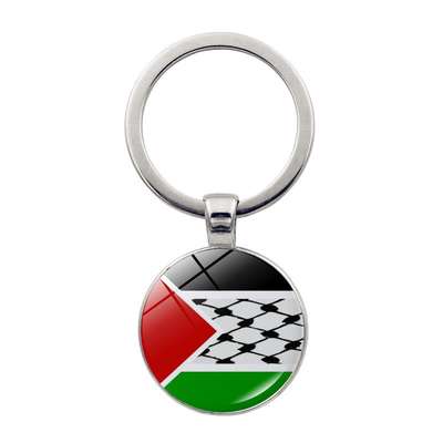 Zinc Alloy Metal National Flag Keychain Pendant Crystal Keyring Jewelry Map Hot Trend