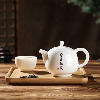 Elegant Dragon Boat Festival Souvenir Portable Tea Set with Pot Cups Tray Towel and Bag