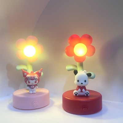 Silk Screen Printed Sunflower Cartoon Doll Resin Table Lantern for &quot;Thank You&quot; Gifts