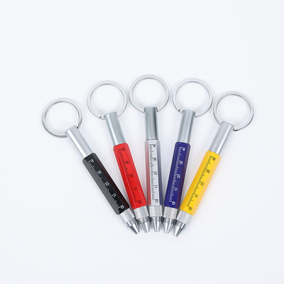 Copper Keychain Tool Pen with Digital Printing Ruler Ballpoint Pen and Screwdriver Pen