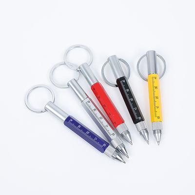 Copper Keychain Tool Pen with Digital Printing Ruler Ballpoint Pen and Screwdriver Pen
