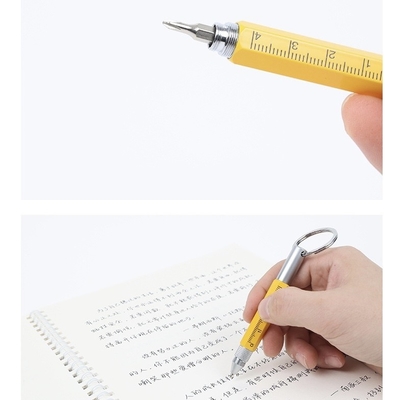Copper Keychain Tool Pen with Digital Printing Ruler Ballpoint Pen and Screwdriver Pen