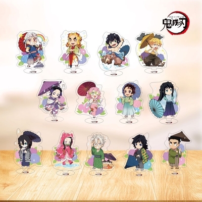 Ghost Slayer Blade Acrylic Standing Card for Student Anime Desktop Cartoon Souvenir