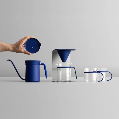 6-Piece Hand Brewed Coffee Pot Set Gift Box with Silk Screen Printing Techniques