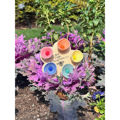 Customized Color Bee Hummingbird Water Dispenser Feed Resin Feed Cup for Outdoor Garden