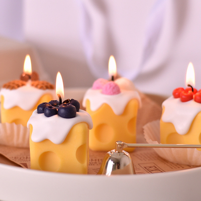 Stone Style Cute Cheese Aromatherapy Candle Handheld Gift Box for Girls' Birthday Joy