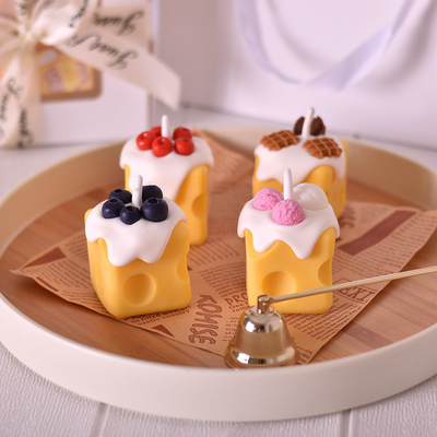 Stone Style Cute Cheese Aromatherapy Candle Handheld Gift Box for Girls' Birthday Joy